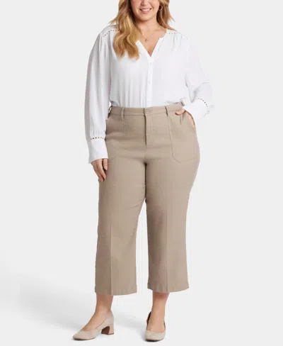 Nydj Plus Cargo Feather Cropped Jean In Brown