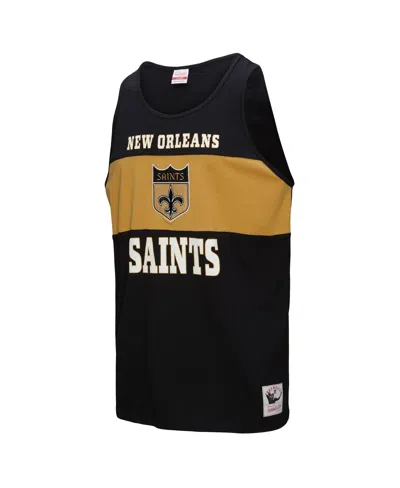 Mitchell & Ness Men's Black New Orleans Saints Retro Color Block Tank Top In Black
