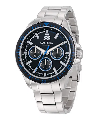 Nautica Men's Analog Silver-tone Stainless Steel Watch, 46mm In Metallic