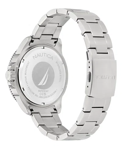 Nautica Men's Analog Silver-tone Stainless Steel Watch, 46mm In Metallic