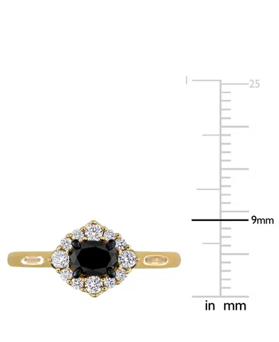 Macy's Black & White Diamond Oval Halo Engagement Ring (3/4 Ct. T.w.) In 14k Gold In Gold
