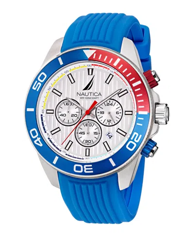 Nautica One Stainless Steel And Silicone Watch Box Set In Blue