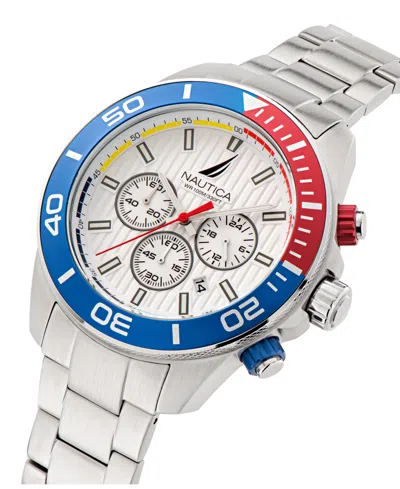 Nautica One Stainless Steel And Silicone Watch Box Set In Blue