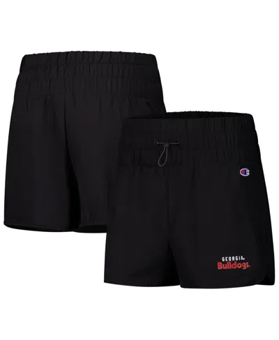 Champion Women's Black Ohio State Buckeyes Tailgate Her Woven Shorts In Black