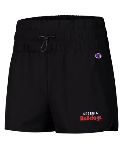 Champion Women's Black Ohio State Buckeyes Tailgate Her Woven Shorts In Black