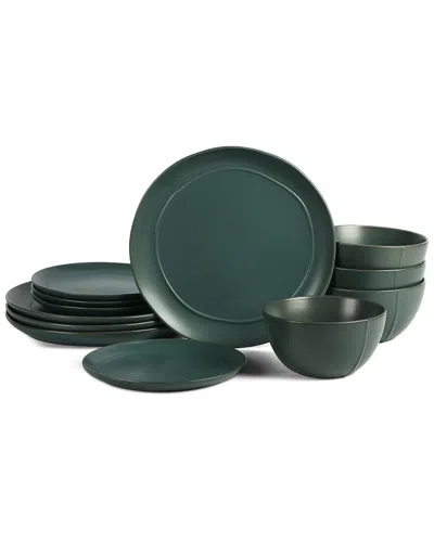 Stone Lain Infinity 12-piece Dinnerware Set Stoneware In Green