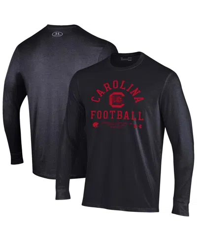 Under Armour Black South Carolina Gamecocks 2025 Sideline Football Performance Cotton Long Sleeve T- In Black
