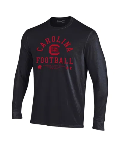 Under Armour Black South Carolina Gamecocks 2025 Sideline Football Performance Cotton Long Sleeve T- In Black