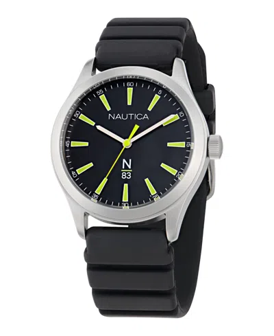 Nautica Hannay Bay Wheat Fiber Strap 3-hand Watch In Black