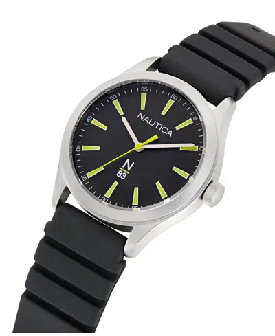 Nautica Hannay Bay Wheat Fiber Strap 3-hand Watch In Black
