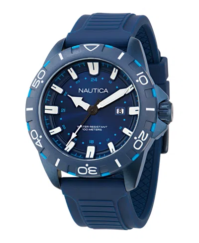 Nautica Men's Analog Blue Silicone Watch, 44mm In Brown