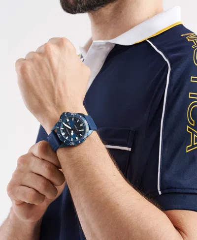 Nautica Men's Analog Blue Silicone Watch, 44mm In Brown