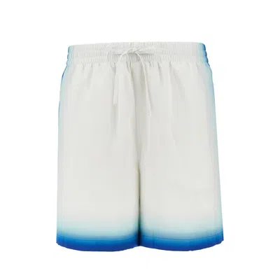 Casablanca "home Way Skate" Silk Shorts In White