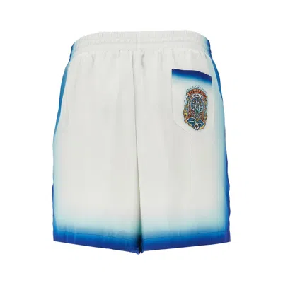Casablanca "home Way Skate" Silk Shorts In White