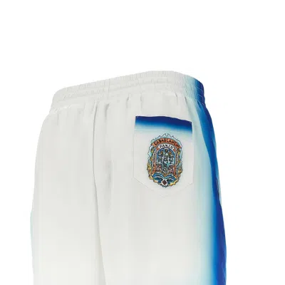 Casablanca "home Way Skate" Silk Shorts In White