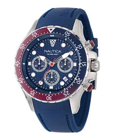 Nautica Men's Chronograph Silver-tone Stainless Steel Watch Set, 44mm In Multi
