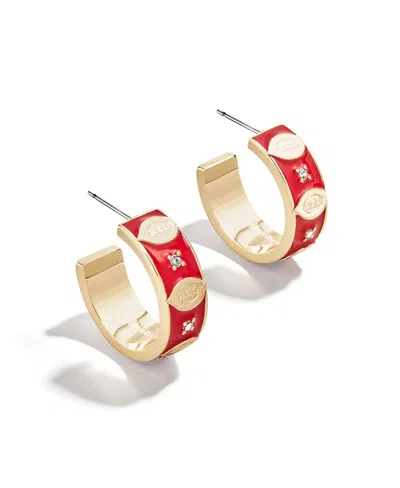 Wear By Erin Andrews X Baublebar Cincinnati Reds Enamel Hoop Earrings In Red