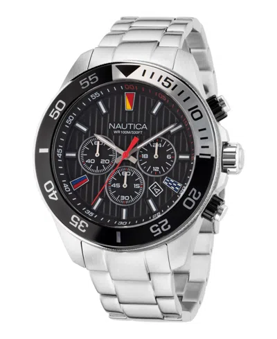 Nautica Men's Analog Silver-tone Stainless Steel Watch Set, 48mm In Metallic