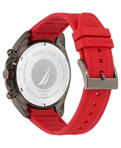 Nautica Men's Chronograph Multi Silicone Watch Set, 46mm In Red