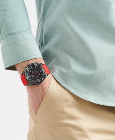 Nautica Men's Chronograph Multi Silicone Watch Set, 46mm In Red