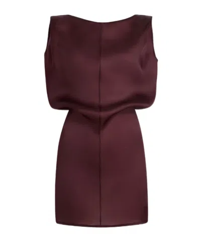 Khaite Toma Sleeveless Silk Mini Dress In Burgundy