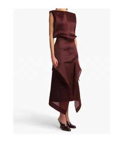 Khaite Toma Sleeveless Silk Mini Dress In Burgundy