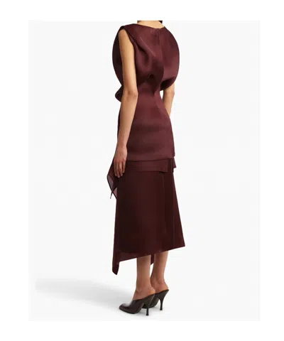 Khaite Toma Sleeveless Silk Mini Dress In Burgundy