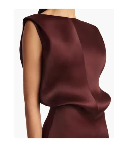 Khaite Toma Sleeveless Silk Mini Dress In Burgundy