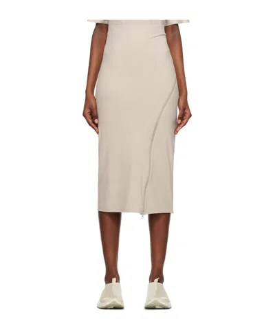 Post Archive Faction (paf) Elastic Zipper Skirts In Brown