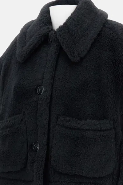 Max Mara Lapel Cape In Black