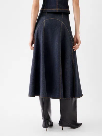 Jacquemus "de-nîmes Triangle" Denim Skirt In Blue