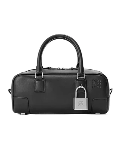 Loewe Womens Black Amazona 23 Cropped Leather Shoulder Bag