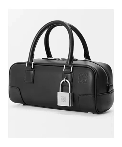 Loewe Womens Black Amazona 23 Cropped Leather Shoulder Bag