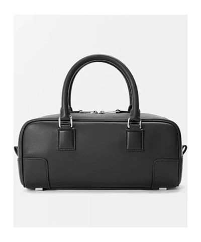 Loewe Womens Black Amazona 23 Cropped Leather Shoulder Bag