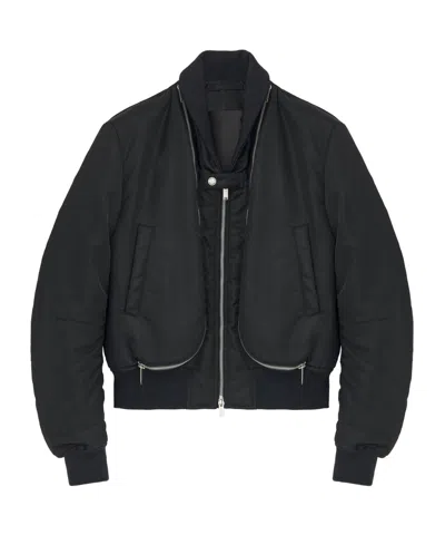 Alexander Mcqueen Mcqueen Technical Crop Bomber Jacket In Black