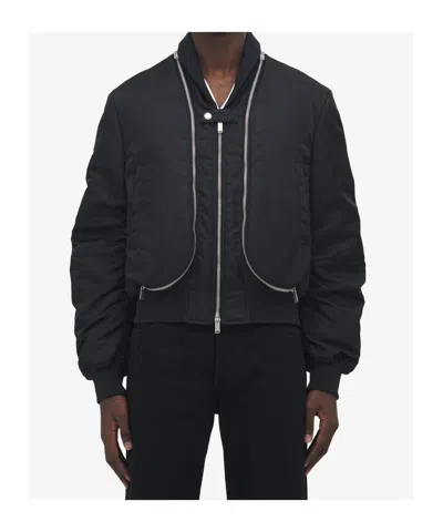 Alexander Mcqueen Mcqueen Technical Crop Bomber Jacket In Black