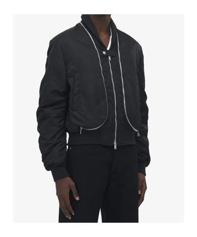 Alexander Mcqueen Mcqueen Technical Crop Bomber Jacket In Black