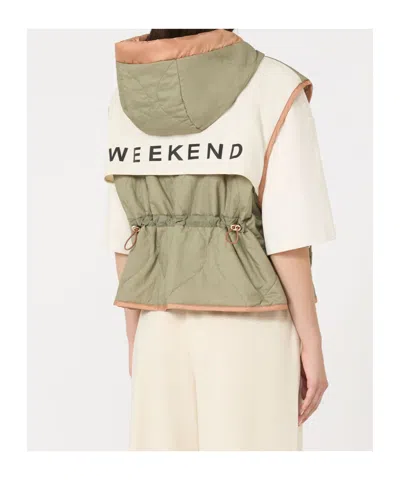 Weekend Max Mara Reversible Water-repellent Canvas Gilet In Brown