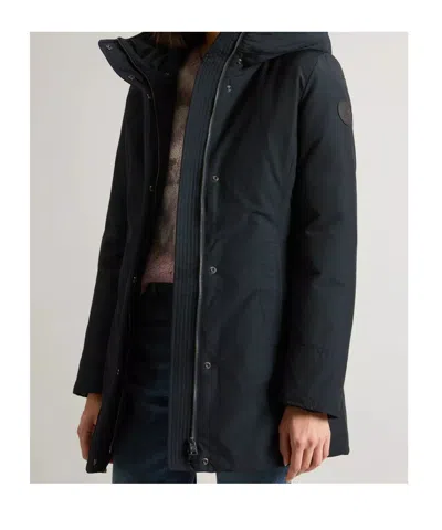 Woolrich Boulder Parka In Ramar Cloth With Hood And Detachable Faux Fur Trim In Black