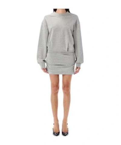 Attico Cotton Jersey Mini Dress In Gray