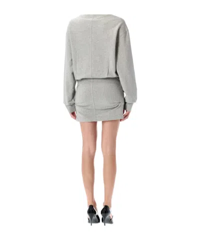 Attico Cotton Jersey Mini Dress In Gray
