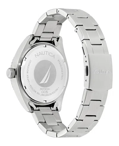 Nautica Men's Analog Silver-tone Stainless Steel Watch, 44mm In White