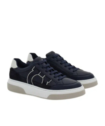 Ferragamo Cassina Gan 2 Low Top Sneakers In Blue