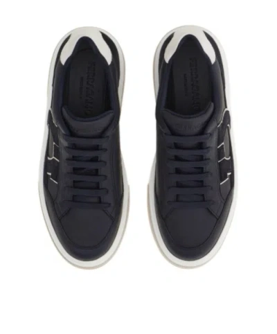 Ferragamo Cassina Gan 2 Low Top Sneakers In Blue