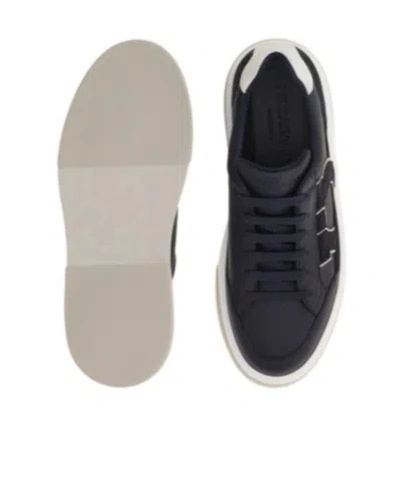 Ferragamo Cassina Gan 2 Low Top Sneakers In Blue