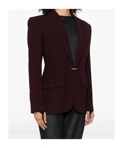 Mugler Flap Pockets Tailored Jacket In Brown