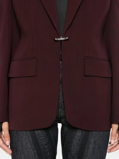 Mugler Flap Pockets Tailored Jacket In Brown
