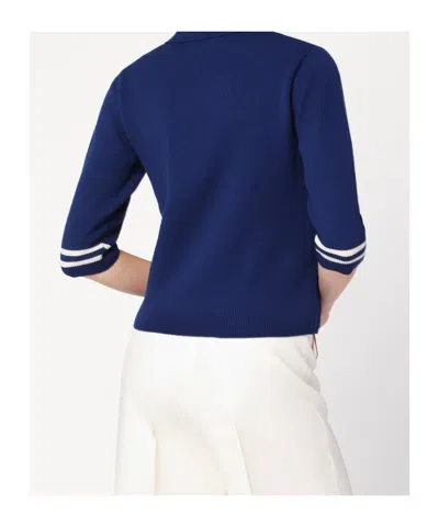 Valentino Blue Double-breasted Wool Cardigan In Blue