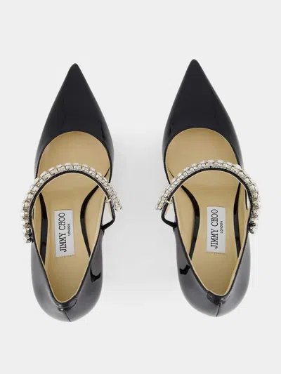 Jimmy Choo Bing 85 Crystal-embellished Pumps In Patent Leather In Black
