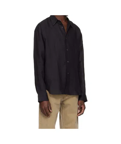 Studio Nicholson Button-down Long-sleeved Shirt In Black